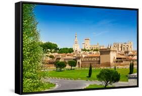 Avignon Old Town in Provence, France-SerrNovik-Framed Stretched Canvas