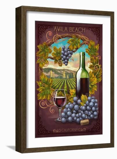 Avila Beach, Califnornia - Merlot-Lantern Press-Framed Art Print