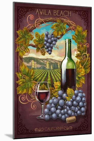 Avila Beach, Califnornia - Merlot-Lantern Press-Mounted Art Print