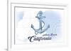 Avila Beach, California - Anchor - Blue - Coastal Icon-Lantern Press-Framed Premium Giclee Print