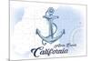 Avila Beach, California - Anchor - Blue - Coastal Icon-Lantern Press-Mounted Premium Giclee Print