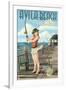 Avila Beach, California - Fishing Pinup Girl-Lantern Press-Framed Art Print