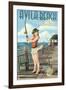 Avila Beach, California - Fishing Pinup Girl-Lantern Press-Framed Art Print