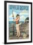 Avila Beach, California - Fishing Pinup Girl-Lantern Press-Framed Art Print