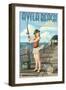 Avila Beach, California - Fishing Pinup Girl-Lantern Press-Framed Art Print