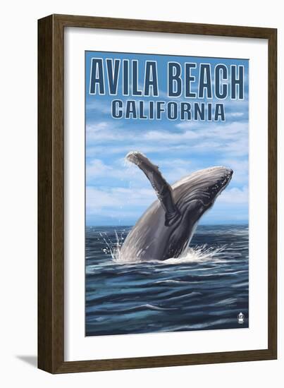 Avila Beach, California - Humpback Whale-Lantern Press-Framed Art Print