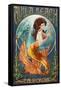 Avila Beach, California - Mermaid-Lantern Press-Framed Stretched Canvas