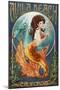 Avila Beach, California - Mermaid-Lantern Press-Mounted Art Print