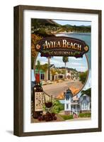 Avila Beach, California - Montage Scenes-Lantern Press-Framed Art Print