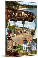 Avila Beach, California - Montage Scenes-Lantern Press-Mounted Art Print
