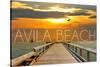 Avila Beach, California - Pier at Sunset-Lantern Press-Stretched Canvas