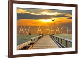 Avila Beach, California - Pier at Sunset-Lantern Press-Framed Art Print