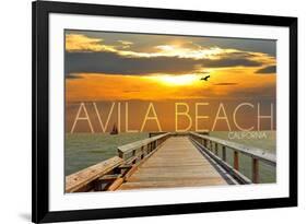 Avila Beach, California - Pier at Sunset-Lantern Press-Framed Art Print