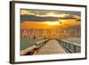 Avila Beach, California - Pier at Sunset-Lantern Press-Framed Art Print