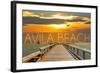 Avila Beach, California - Pier at Sunset-Lantern Press-Framed Art Print