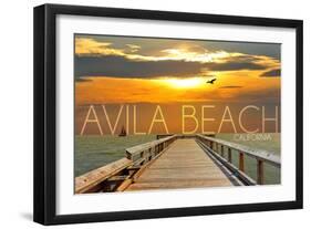 Avila Beach, California - Pier at Sunset-Lantern Press-Framed Art Print