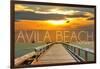 Avila Beach, California - Pier at Sunset-Lantern Press-Framed Art Print