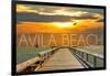 Avila Beach, California - Pier at Sunset-Lantern Press-Framed Art Print