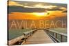 Avila Beach, California - Pier at Sunset-Lantern Press-Stretched Canvas