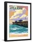 Avila Beach, California - Pier Sunset-Lantern Press-Framed Art Print