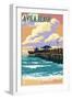 Avila Beach, California - Pier Sunset-Lantern Press-Framed Art Print