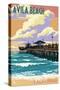 Avila Beach, California - Pier Sunset-Lantern Press-Stretched Canvas