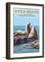 Avila Beach, California - Sea Lions-Lantern Press-Framed Art Print