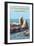 Avila Beach, California - Sea Lions-Lantern Press-Framed Art Print