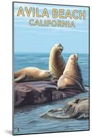 Avila Beach, California - Sea Lions-Lantern Press-Mounted Art Print