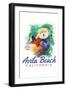 Avila Beach, California - Sea Otter - Watercolor - Lantern Press Artwork-Lantern Press-Framed Art Print
