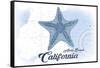 Avila Beach, California - Starfish - Blue - Coastal Icon-Lantern Press-Framed Stretched Canvas