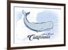 Avila Beach, California - Whale - Blue - Coastal Icon-Lantern Press-Framed Premium Giclee Print