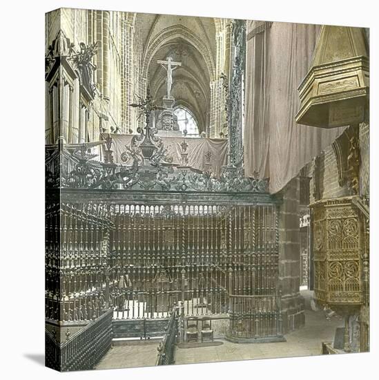 Avila (Spain), the Cathedral, Image Taken from the High Altar-Leon, Levy et Fils-Stretched Canvas