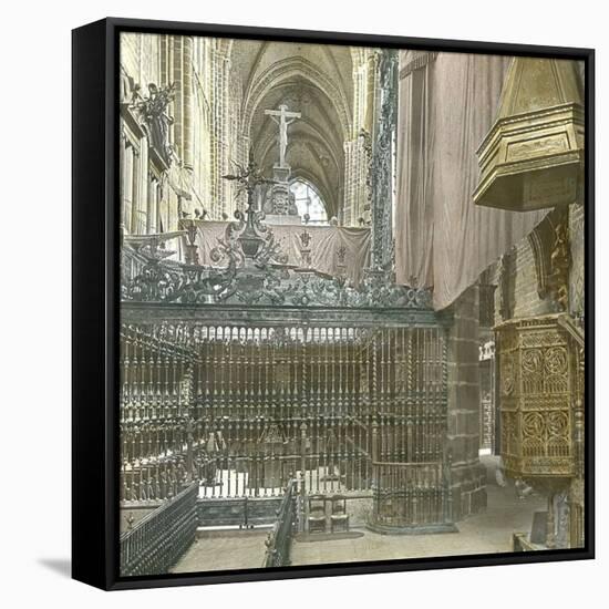 Avila (Spain), the Cathedral, Image Taken from the High Altar-Leon, Levy et Fils-Framed Stretched Canvas