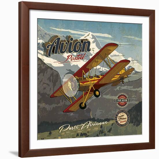 Avion postal-Bruno Pozzo-Framed Art Print