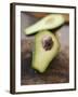 Avocado, Halved, on Old Chopping Board-Jo Kirchherr-Framed Photographic Print