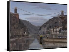 Avon Gorge Blue Sky with Clouds, December-Tom Hughes-Framed Stretched Canvas