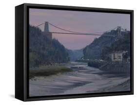 Avon Gorge, Twilight, October-Tom Hughes-Framed Stretched Canvas