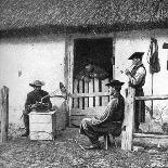 Two Men Chatting Outside a Cottage, Near Lucton, Herefordshire, C1922-AW Cutler-Giclee Print