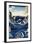 Awa Province: Stormy Sea at the Naruto Rapids from 'Famous Places of the Sixty Provinces', 1853-Ando Hiroshige-Framed Giclee Print