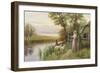 Awaiting the Return of the Sheep in the Sunset-Ernest Walbourn-Framed Giclee Print