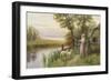 Awaiting the Return of the Sheep in the Sunset-Ernest Walbourn-Framed Giclee Print