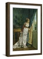 Awaiting the Visitor, 1878-Auguste Toulmouche-Framed Giclee Print