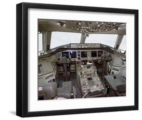 award winning 777 flight deck-null-Framed Art Print