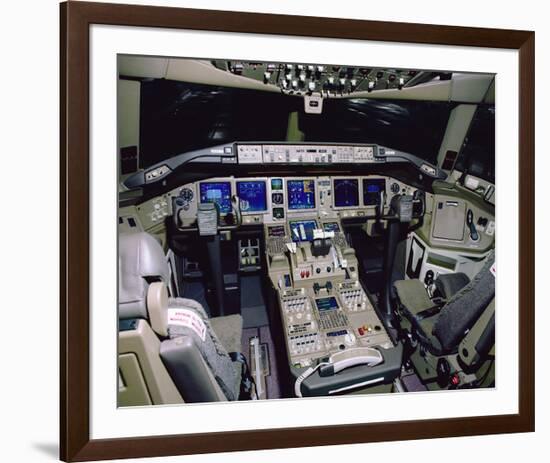 award winning 777 flight deck-null-Framed Art Print