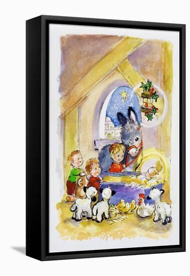 Away in a Manger, 1996-Diane Matthes-Framed Stretched Canvas