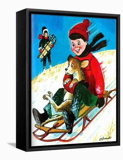 Away We Go! - Jack & Jill-George Lesnak-Framed Stretched Canvas