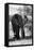 Awesome South Africa Collection B&W - African Elephant Portrait I-Philippe Hugonnard-Framed Stretched Canvas