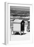 Awesome South Africa Collection B&W - Beach Huts Cape Town II-Philippe Hugonnard-Framed Photographic Print