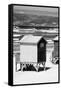 Awesome South Africa Collection B&W - Beach Huts Cape Town II-Philippe Hugonnard-Framed Stretched Canvas